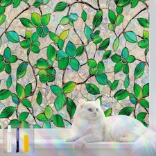 Stained Glass Window Privacy Film Decorative Rainbow Static Clings Ideal Home