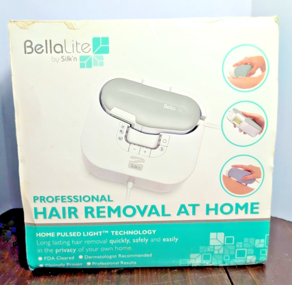 BellaLite by Silk'n At Home Light Hair Removal Kit With 2 Lamps Instructions Box