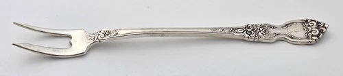 Wallace LA REINE Sterling Silver  Short Handle Pickle/Olive Fork