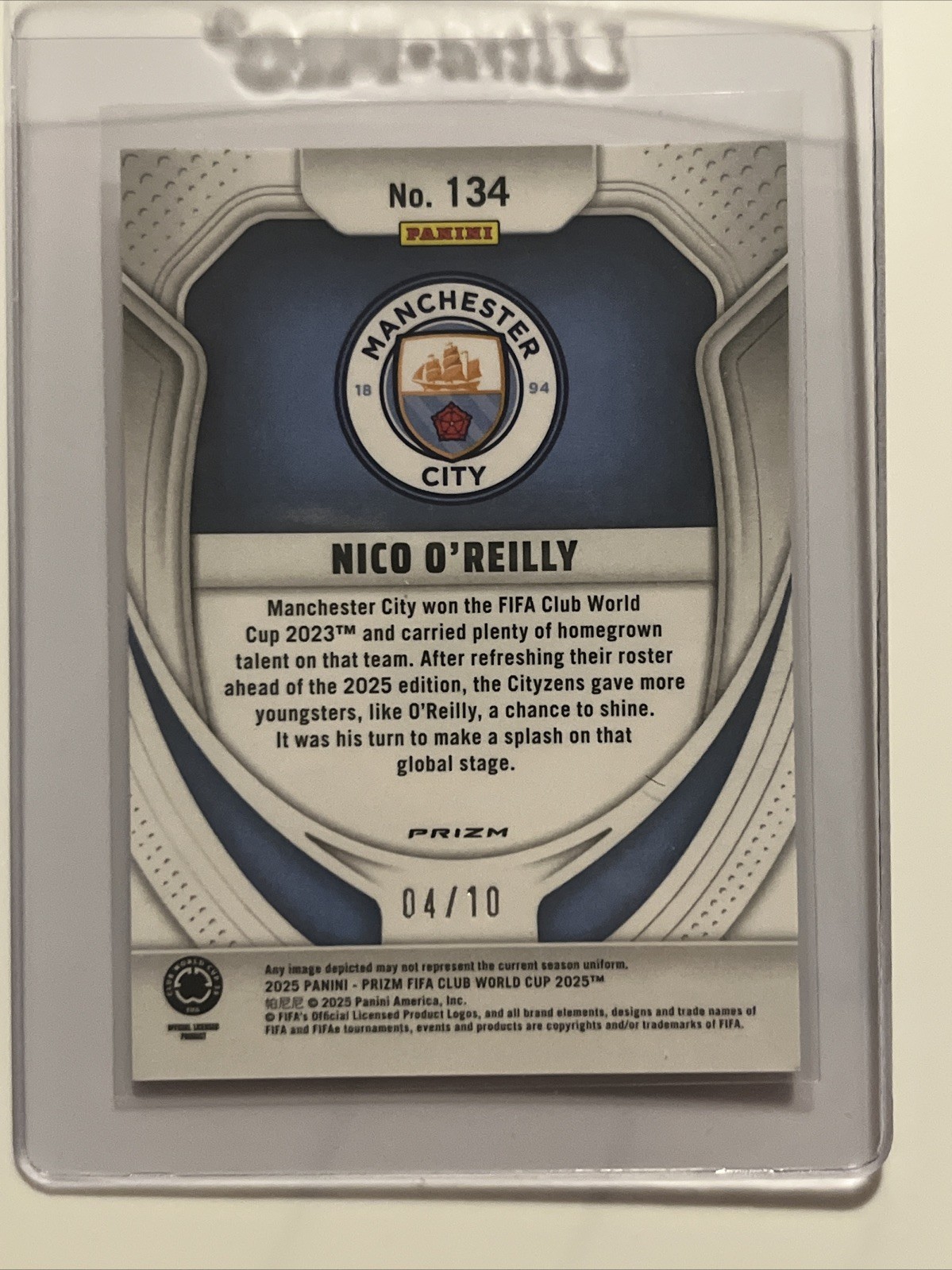 2025 Prizm FIFA Nico O’Reilly RC Gold /10 #134 04/10 Man City 🔥🔥🔥 view 2