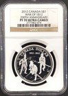 2012 Canada Proof $1 Silver coin, War of 1812, NGC PF 70 Ultra Cameo! — photo 1