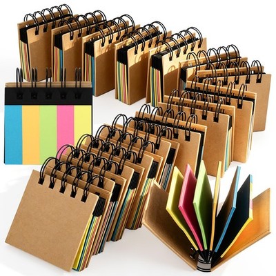 Eaasty 16 Pack Mini Sticky Notes Book Set with Hard Cover Spiral, Colorful St...
