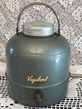 Vintage 1950s Vagabond Green Metal Water Cooler Jug With Spigot