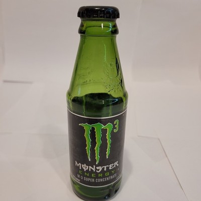 Monster Energy M-3 Super Concentrate Empty Glass Bottle Green 5oz Collectible