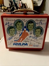 1970S NHLPA  HOCKEY LUNCHBOX YVAN COURNOYER MARCEL DIONNE RON ELLIS AHL WHA OHL