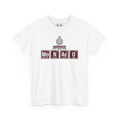 MONACO Chemistry T-Shirt Formula Racing Tee Periodic Table Science Humor Gift