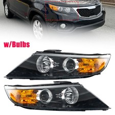 Headlight Assembly For 2011 2012 2013 Kia Sorento Halogen Black Amber Wbulbs Headlight Assembly For 2011 2012 2013 Kia Sorento Halogen Black Amber Wbulbs