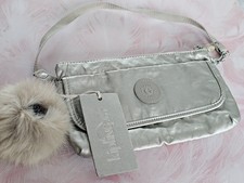 Kipling Small Silver Beige Handbag/Pouch with JUNE Monkey Brand New With Tags 