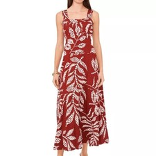Vince Camuto - Printed Square-Neck Smocked-Back Maxi Dress