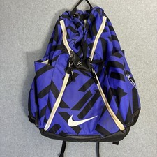 Nike Elite Backpack Blue Black Graphic Basketball School Gym Bag Quad Zip 