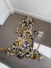 H&M Maxi Extra Long Floral Dress With Scarf And Long Sleeves Perfect Conditions