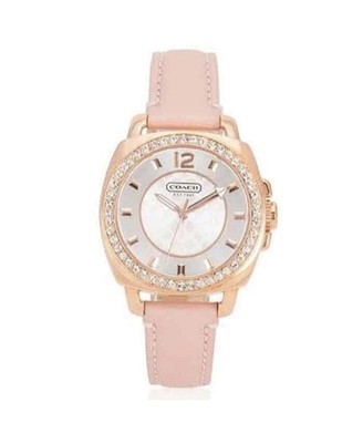 NWB 14503151 AUTHENTIC Coach Rose Gold Swarovski Crystal Woman Pink Watch 34mm