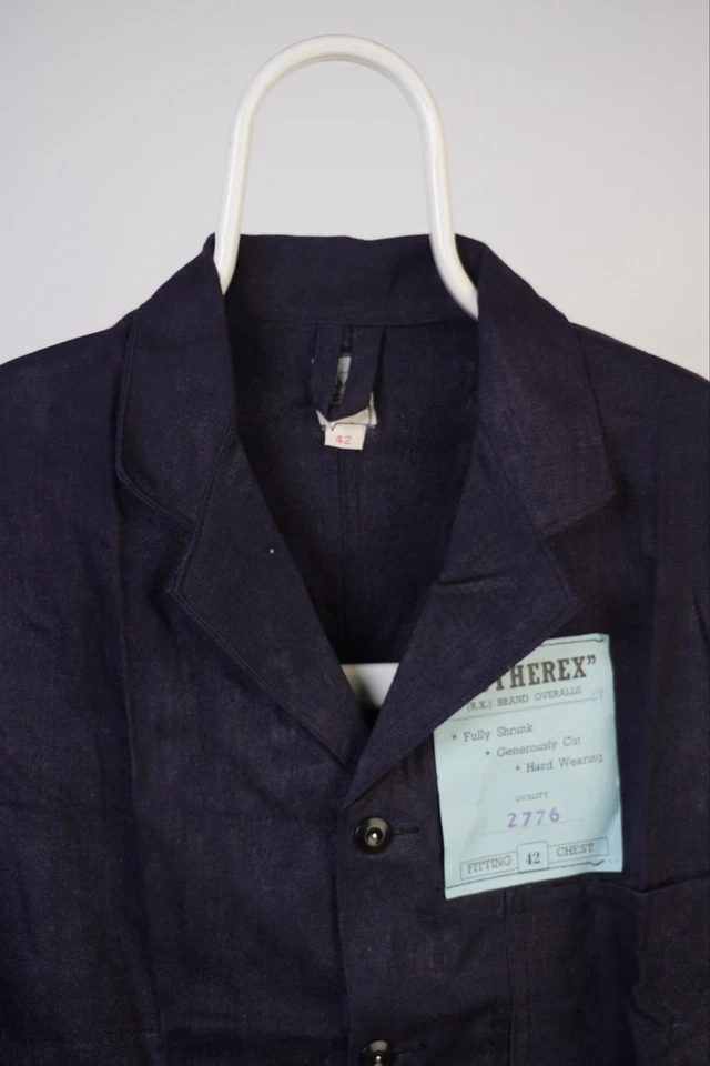 Rotherex “Brand Overalls” Vintage Work Jacket Dark Indigo Size 42 - Image 2 of 4