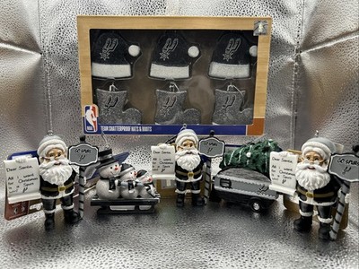 San Antonio Spurs NBA FOCO Team Holiday Ornaments Black/White Lot of 11 assorted