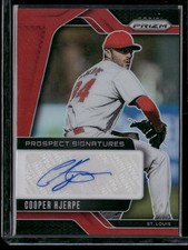2025 Panini Prizm #PS-CH Cooper Hjerpe Prospect Signatures Red Prizms #/99
