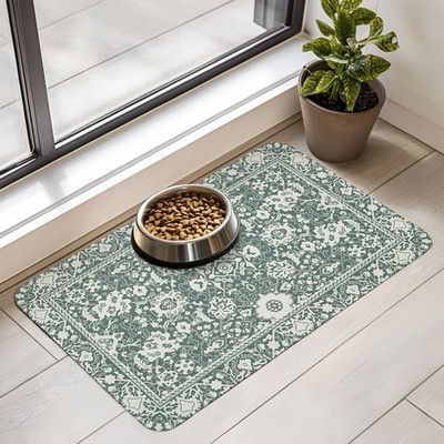 Dog Food Mat Waterproof Quick Dry Pet Placemat Cat Feeding Bowl 12x20 Inch