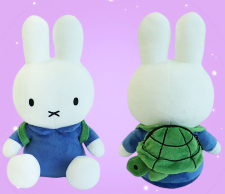 Miffy Official Plush Doll : Miffy with Backpack 25cm Blue Rabbit
