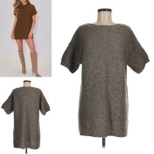 RARE Uniqlo Wool Angora Long Sweater Tunic Mini Dress Asian M US S/M Heathered