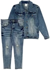 mens denim jean suit Vintage Wash
