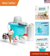Electric Ice Cream Maker - Soft Serve Machine Makes 4 Quarts in Minutes - Blue