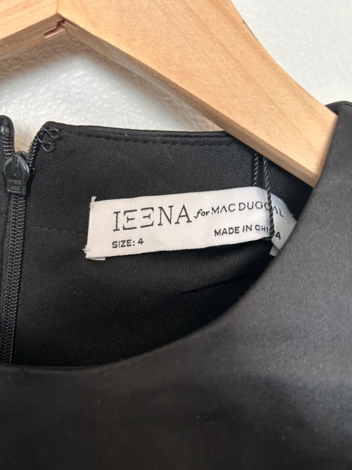 Nuevo con etiquetas Vestido Mac Duggal Talla 4 Manga Larga Estructurado Lazo Drapeado Negro Precio de venta sugerido por el fabricante $398 Foto 4 de 4