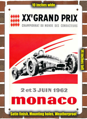 Metal Sign - 1962 Monaco Racing Program - 10x14 inches