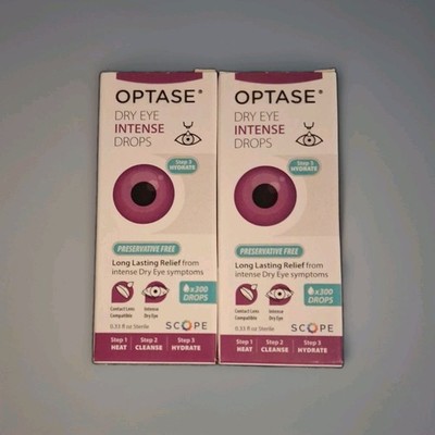  2 Box Optase Dry Eye Intense Drops (0.33 fl oz) EXP-03/2028 NIB (LOT OF 2)