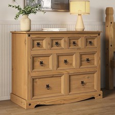 Corona Merchant Chest Sideboard 9 Drawer Solid Pine 4+3+2 Drawers Solid Mexican