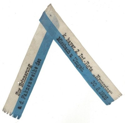 Badge Bow - Flag Dedication - CGL. by. 2. Inf.- Rgt. Miesbach + Umg. 1925