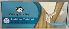 Benny Bradley's Invisible Baby Proofing Cabinet Latch Locks 10 Pack 20 Pieces