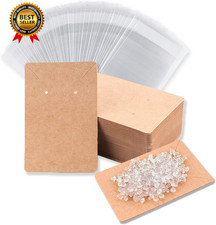 Earring Display Cards with 100 Pcs Earring Holder Cards 200 Pcs Earring Backs...