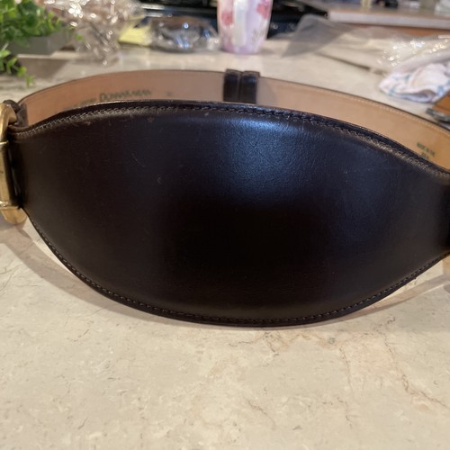 Cinturón De Colección Difícil de Encontrar Donna Karan Nueva York Cuero Negro Dorado Ancho Doble Hebilla - Imagen 3 de 11