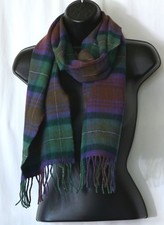 SCOTLAND SHOP Tartan Plaid Fringed Lambswool Scarf 9 X 64 EXC