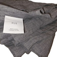 RESTORATION HARDWEAR 100% Linen Gray Speckled Washable Standard Shower Curtain 