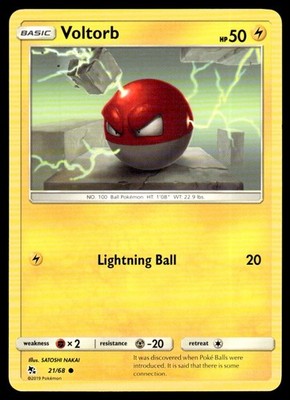 2019 Pokemon Sun & Moon Hidden Fates Voltorb UNplayed NM-Mint #21