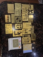 Stampin Up Sizzix Embosslits Die 19 Brass Metal Stencils LOT