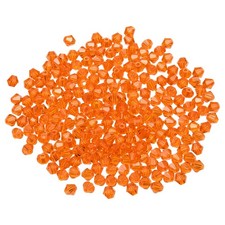 250pcs 6mm Bicone Glass Crystal Beads, Faceted Beads Orange Red