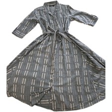 fabindia 100% Cotton Block Print Button Up Tea Dress Size Medium Cottagecore