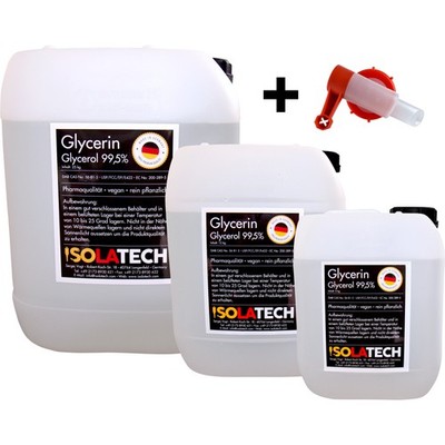 Glycerin 99,5% pflanzlich Pharmaqualität 5L 10L 20L Kanister Ausgießhahn FLUXX