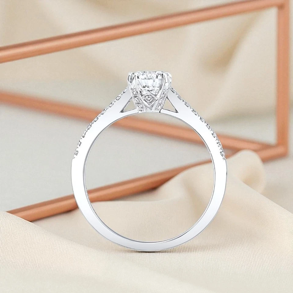 950 Platinum Wedding Ring 1.19 Ct IGI Lab Grown Cushion Cut Diamond Size 5 5.5 6 - Image 3 of 4