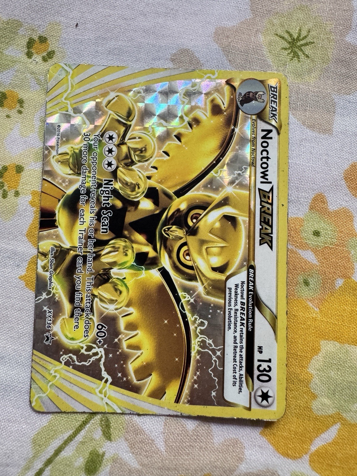 Pokémon TCG Noctowl BREAK Holo Promo XY Black Star Promo XY136 2016 ENG MP/HP