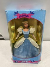 Vintage Disney Cinderella Sparkle Eyes 11in Doll Blue Gown Box Wear Mattel