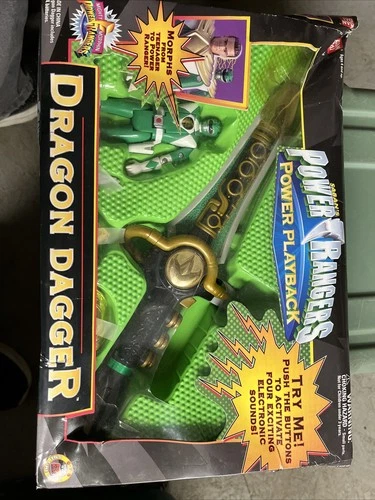 Vtg Sabans Bandai Power Rangers Mighty Morphin Dragon Dagger And Figure Toy