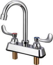 Brass Gooseneck Kitchen Faucet, 360 Swivel, 1.8 GPM for Commercial Use