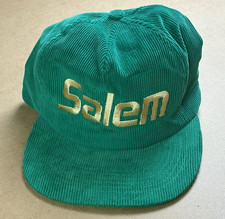 Green and gold vintage Salem corduroy snapback cap