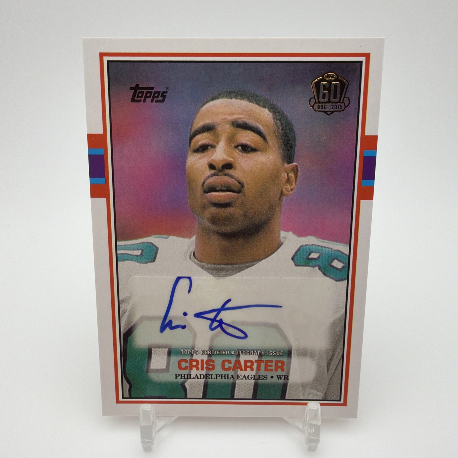 CRIS CARTER 2015 TOPPS 60th ANNIVERSARY FOOTBALL #T60RA-CC Autograph AUTO CARD
