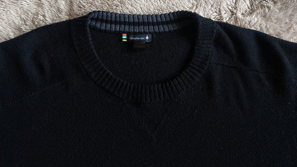 Smartwool Sparwood Men's Black Wool Blend Lightweight Crewneck Sweater | XL - Image 2 of 4