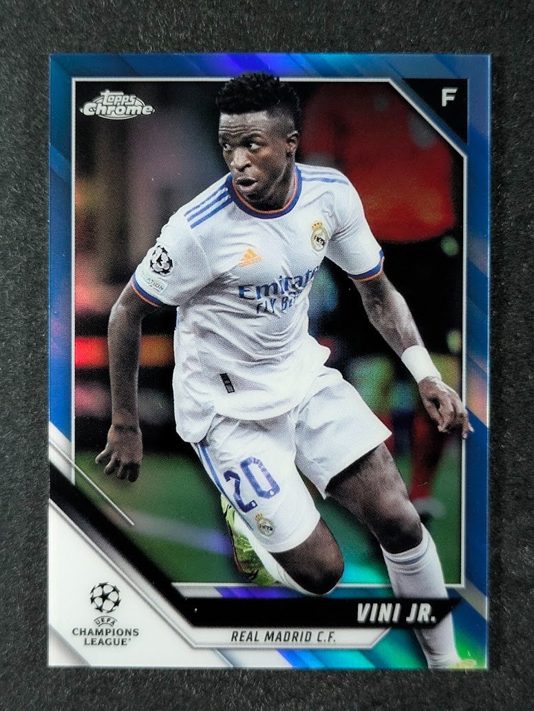 2021-22 Topps Chrome UCL VINI JR 12/150 Blue Refractor Real Madrid #63