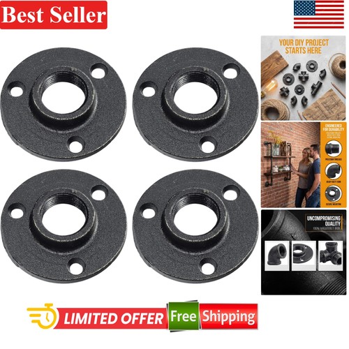 4 Pack DN20 Malleable Iron Floor Flange 3/4-inch Black Wall Pipe Fitting