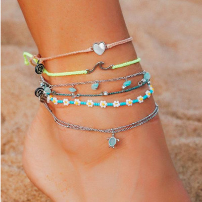 Pura Vida Anklets Minnie Cowrie Tulum Gem Puka Shell